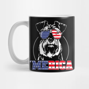 Proud Miniature Schnauzer American Flag Merica dog Mug